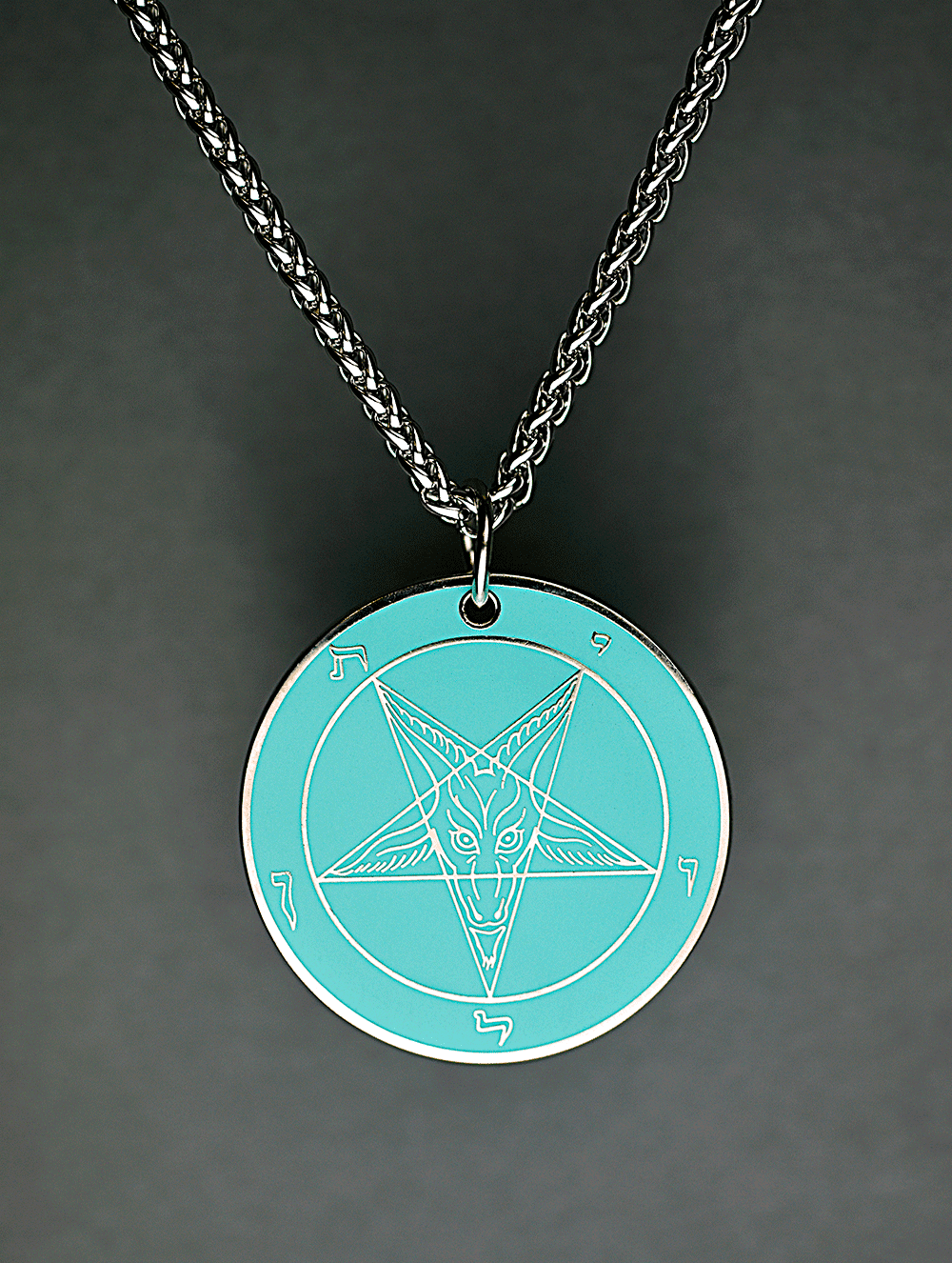 Teal Temptation - Baphomet Cloisonné Medallion - Satanme