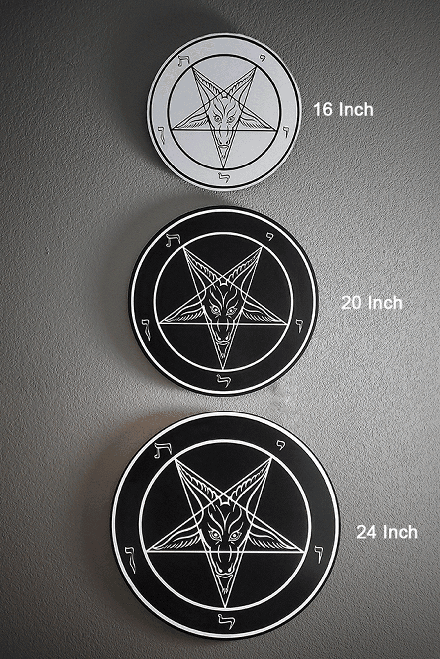 Round Baphomet HD Metal Ritual Plaque - Satanme