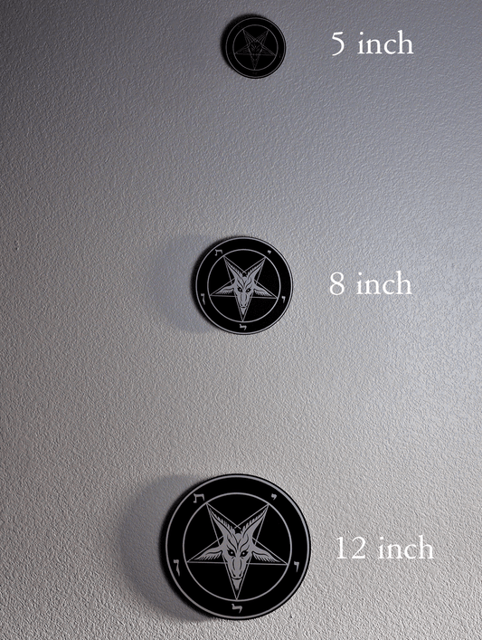 Round Baphomet HD Metal Ritual Plaque - Satanme