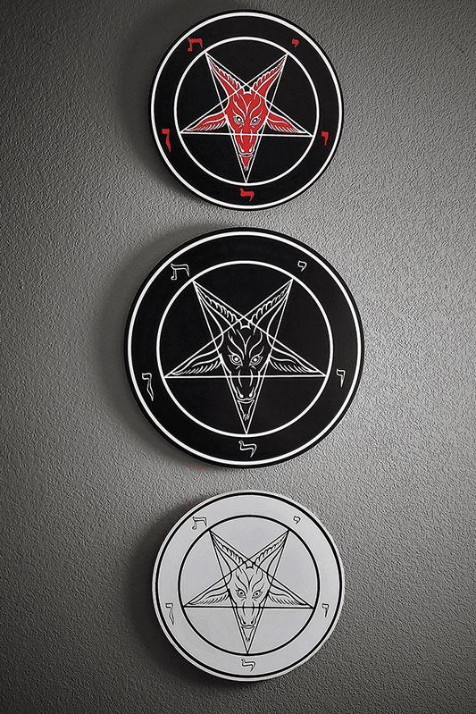 Round Baphomet HD Metal Ritual Plaque - Satanme