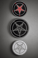 Round Baphomet HD Metal Ritual Plaque