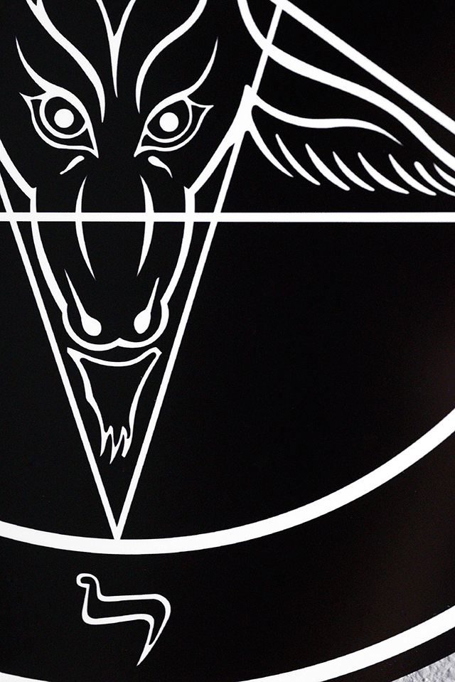 Round Baphomet HD Metal Ritual Plaque - Satanme